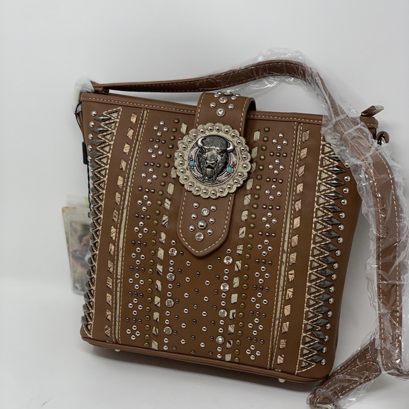 Montana west conceal handgun crossbody bag brown - Picture 3 of 8